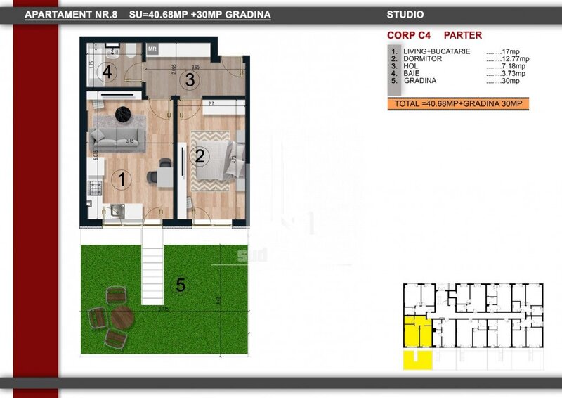 Popesti Leordeni- Parcul Copiilor- apartament cu gradina